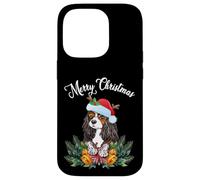 Carcasa para iPhone 14 Pro Mens Womens Kids Merry Christmas Santa Cavalier Dog Mom