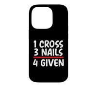 Carcasa para iPhone 14 Pro Mensaje bíblico Cristiano 1 Cruz 3 Clavos 4 Dado Cristiano