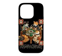 Carcasa para iPhone 14 Pro Meowjong Cat Playing Mahjong Game Juego Chino Tradicional