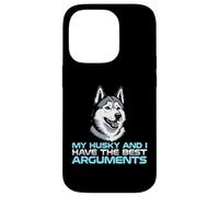 Carcasa para iPhone 14 Pro Mi Husky y yo Tenemos los Mejores argumentos dueño de Perro