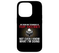Carcasa para iPhone 14 Pro Mi técnica de Bolos es Top Secret Funny Bowling Bowler