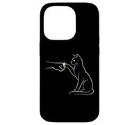 Carcasa para iPhone 14 Pro Midnight Cat Touch Magical Bond Line Art Cat Silhouette