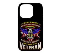 Carcasa para iPhone 14 Pro Militar Veterano Estadounidense Ganado con Sudor de Sangre y lágrimas