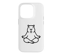 Carcasa para iPhone 14 Pro Minimalista BLK Capybara Yoga Pocket Zen Meditación Amante