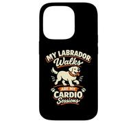 Carcasa para iPhone 14 Pro Mis Paseos de Labrador Son mis sesiones de Cardio, Divertido Labrador