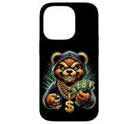 Carcasa para iPhone 14 Pro Money Calling Hip Hop Bear Teddy tee Gángster Rap Swag Dope