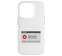 Carcasa para iPhone 14 Pro Motivation Not Found Divertido Retro Computer Error Gráfico