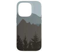 Carcasa para iPhone 14 Pro Mountains Peaks Abstract Outdoor Nature Landscape Gray Blue