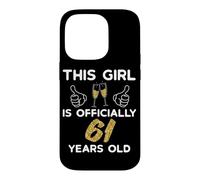 Carcasa para iPhone 14 Pro Mujer Oficialmente Celebración 61 Cumpleaños
