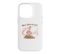 Carcasa para iPhone 14 Pro Music Heals The Soul de Mujer con cáncer con Cinta Rosa
