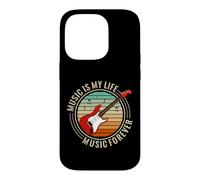 Carcasa para iPhone 14 Pro Music Is My Life Forever - Gráfico Retro de Guitarra eléctrica