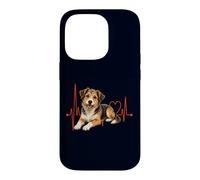 Carcasa para iPhone 14 Pro Mutt Dog Lover Heartbeat ECG Pulse Estilo de Raza Mixta