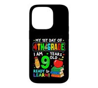 Carcasa para iPhone 14 Pro My 1st Day of 4th Grade Girls Boys First Day of Fourth Grade