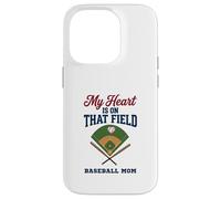 Carcasa para iPhone 14 Pro My Heart Is On That Field Baseball Mom Proud Game