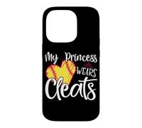 Carcasa para iPhone 14 Pro My Princess Wears Cleats - Softball Mom Dad Baseball Player