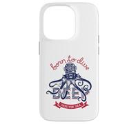 Carcasa para iPhone 14 Pro Nacido para sumergirse profundamente en el Casco de buceador de Pulpo Marino