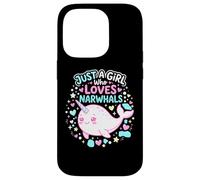 Carcasa para iPhone 14 Pro Narwhal Marine Mammal Lover, Just A Girl Who Loves Narwhals