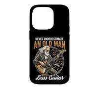 Carcasa para iPhone 14 Pro Never Underestimate an Old Man with A Bass Guitar Player Dad