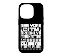 Carcasa para iPhone 14 Pro New York City 5 Boroughs Typography T Shirt NYC Graphic