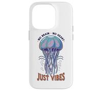 Carcasa para iPhone 14 Pro No Brain No Heart Just Vibes Medusa Océano Animal
