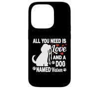 Carcasa para iPhone 14 Pro Nombre de Perro Personalizado Watson Lindo Perro Amante de Las Mascotas