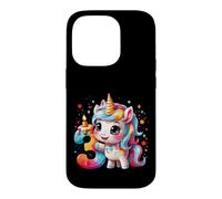 Carcasa para iPhone 14 Pro NÚMERO 3 AÑOS NIÑA Unicornio 3 DE Nacimiento