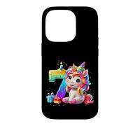 Carcasa para iPhone 14 Pro NÚMERO 7 AÑOS NIÑA Unicornio 7º Nacimiento