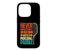 Carcasa para iPhone 14 Pro Nunca Subestimes a un Anciano con una Paleta de Pickleball