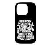 Carcasa para iPhone 14 Pro NYC New York City Boroughs Skyline Brooklyn Manhattan
