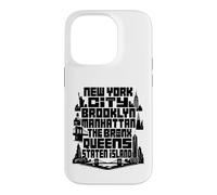 Carcasa para iPhone 14 Pro NYC New York City Boroughs Skyline Brooklyn Manhattan