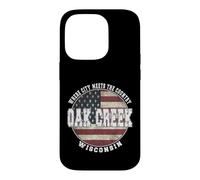 Carcasa para iPhone 14 Pro Oak Creek Wisconsin, Bandera Americana Vintage
