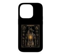 Carcasa para iPhone 14 Pro Obra de Arte anatómica del corazón de la deidad egipcia de Anubis Oscura