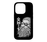 Carcasa para iPhone 14 Pro Odin Viking Warrior God Runes Ravens Mitología nórdica