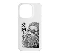 Carcasa para iPhone 14 Pro Odin Viking Warrior God Runes Ravens Mitología nórdica
