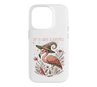 Carcasa para iPhone 14 Pro Off To Cause A Kerfuffle Wizarding Magic Funny Flamingo