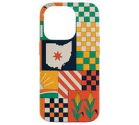 Carcasa para iPhone 14 Pro Ohio Patchwork Quilt Modern Midwest Pride Vintage Inspired