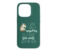 Carcasa para iPhone 14 Pro Ojala Fuera UN Unicornio para APAGARAR Idiots con MI Cabeza Meme