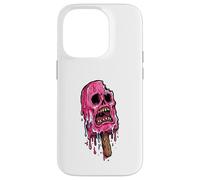 Carcasa para iPhone 14 Pro Paleta de Calavera Rosa derretida Espeluznante Verano Halloween Espeluznante
