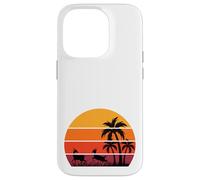 Carcasa para iPhone 14 Pro Palmeras Gacelas Safari Sabana Puesta de Sol África Recuerdo