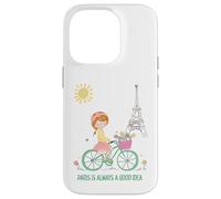 Carcasa para iPhone 14 Pro París es Siempre una Buena Idea Linda Chica en Bicicleta