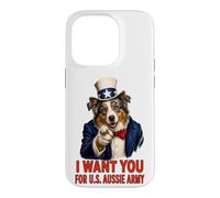 Carcasa para iPhone 14 Pro Pastor Australiano Australiano Australiano EE.UU. Divertido Retro Vintage 4 de Julio