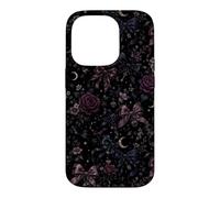 Carcasa para iPhone 14 Pro Patrón de Luna botánica Vintage con diseño Floral, Estilo Bow Coquet