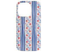 Carcasa para iPhone 14 Pro Patrón patriótico Floral del 4 de Julio Memorial Day Summer 4th