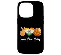 Carcasa para iPhone 14 Pro Peace Love Curry Amante de la Comida India