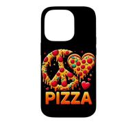 Carcasa para iPhone 14 Pro Peace Love Pizza tee - Divertida pizzería Retro
