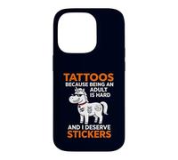 Carcasa para iPhone 14 Pro Pegatinas Tattoos Because Being An Adult Is Hard I Merece