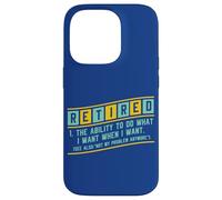 Carcasa para iPhone 14 Pro Pensión de jubilación Seniors Humor Definición Divertida Jubilado