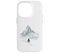 Carcasa para iPhone 14 Pro Pingüino Solitario marchando hacia la montaña desorientado, Pero por qué