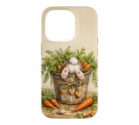 Carcasa para iPhone 14 Pro Plantas Jardinero Botánico Floral Divertido Conejo Kawaii Zanahoria