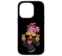 Carcasa para iPhone 14 Pro Pollo Divertido con Gafas Bandana Rosa Crazy Chicken Lady